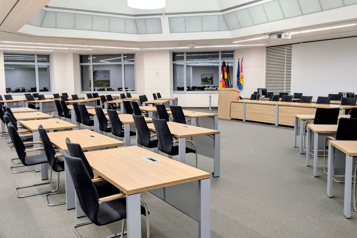 Public sector office meeting room with documents
