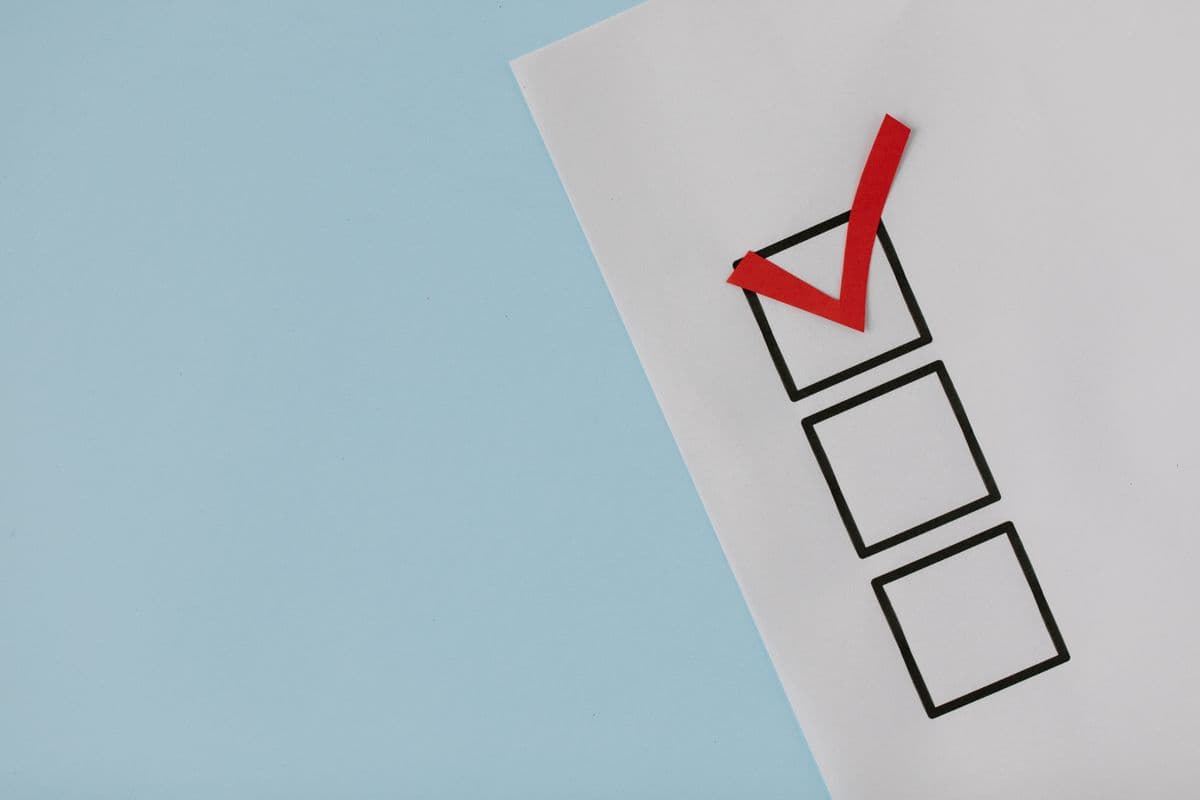 Checklist on a clipboard in a business office