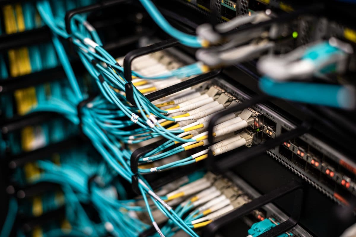 Network cabling in a company server room